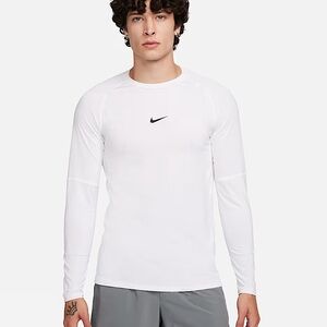 Nike Pro Dri-FIT White Long Sleeve Compression Shirt L w/some lint
